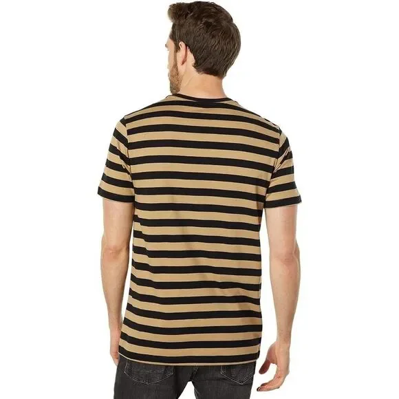 U.S. Polo Assn. T-Shirt Men Medium Tan Black Striped 100% Cotton Pullover JDM465 - Picture 10 of 12